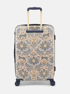 Damask Print Medium Four Wheel Hard Shell Suitcase<Joules Clearance
