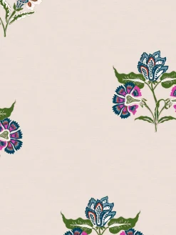 Dawn Grey Indienne Block Print 10M Wallpaper<Joules Clearance