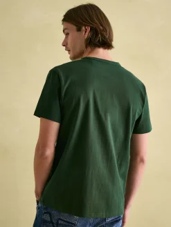 Denton Dark Green Heavyweight Jersey 100% Cotton Crew Neck T-Shirt<Joules Discount