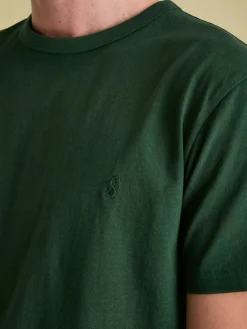 Denton Dark Green Heavyweight Jersey 100% Cotton Crew Neck T-Shirt<Joules Discount