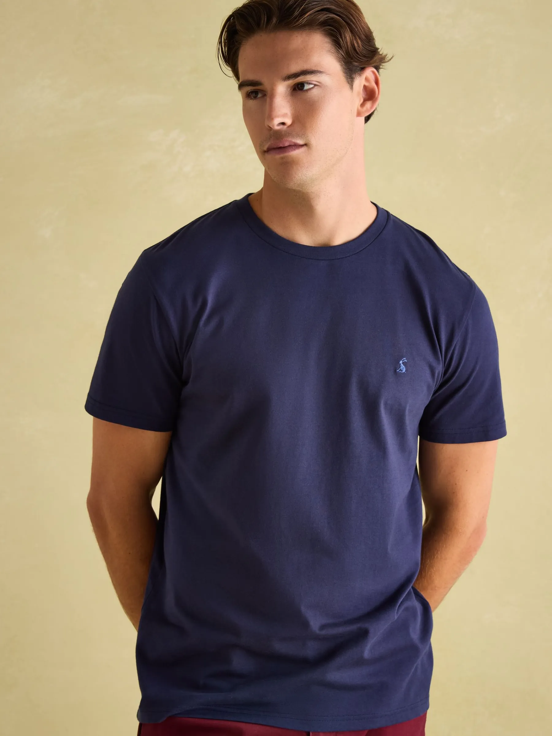 Denton Navy Blue Lightweight Jersey 100% Cotton Crew Neck T-Shirt<Joules Clearance