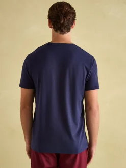 Denton Navy Blue Lightweight Jersey 100% Cotton Crew Neck T-Shirt<Joules Clearance