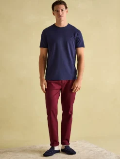 Denton Navy Blue Lightweight Jersey 100% Cotton Crew Neck T-Shirt<Joules Clearance