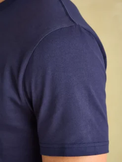 Denton Navy Blue Lightweight Jersey 100% Cotton Crew Neck T-Shirt<Joules Clearance