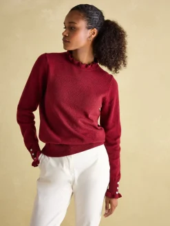 Edith Frill Neck Jumper<Joules Online