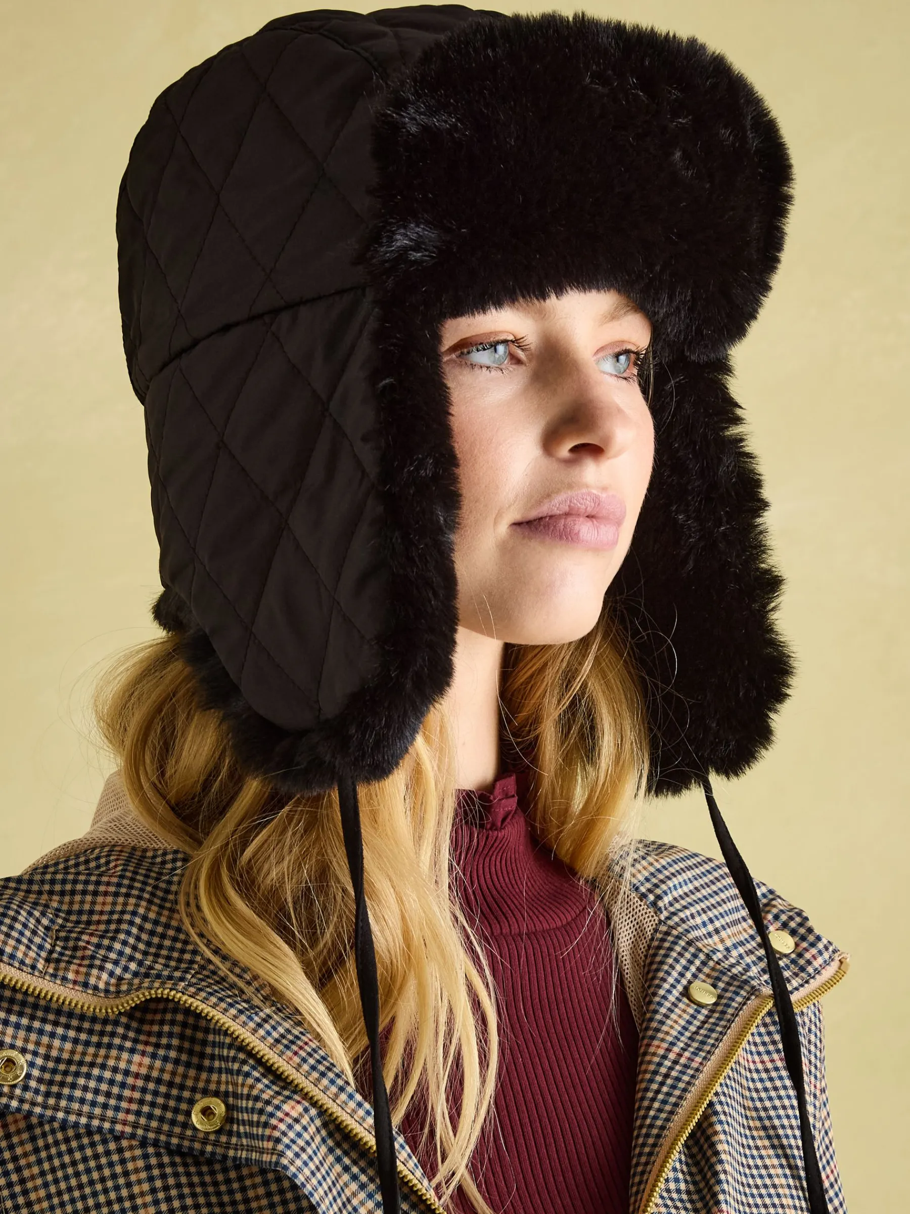Eira Faux Fur Lined Quilted Trapper Hat<Joules Clearance