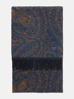 Elissa Navy & Camel Double-Sided Jacquard Scarf<Joules Sale
