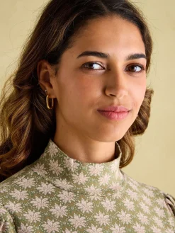 Elizabeth Green Floral High Neck Jersey Top<Joules Best