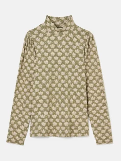 Elizabeth Green Floral High Neck Jersey Top<Joules Best