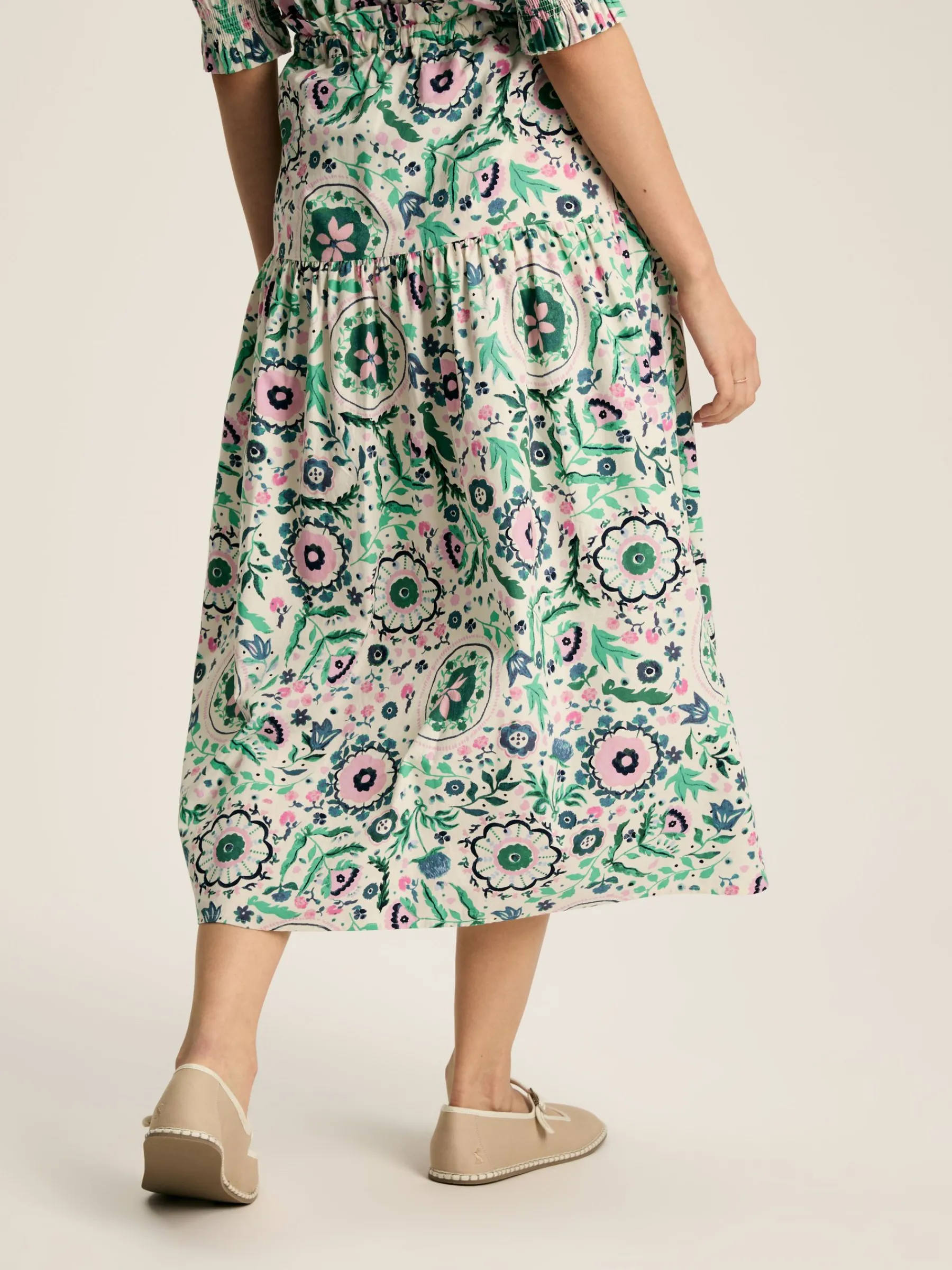 Elle Pink & Green Co-Ord Midi Skirt<Joules Clearance