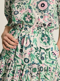 Elle Pink & Green Co-Ord Midi Skirt<Joules Clearance