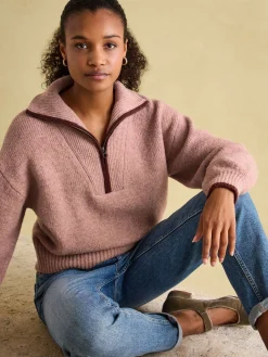 Elmore Knitted Quarter Zip Jumper<Joules