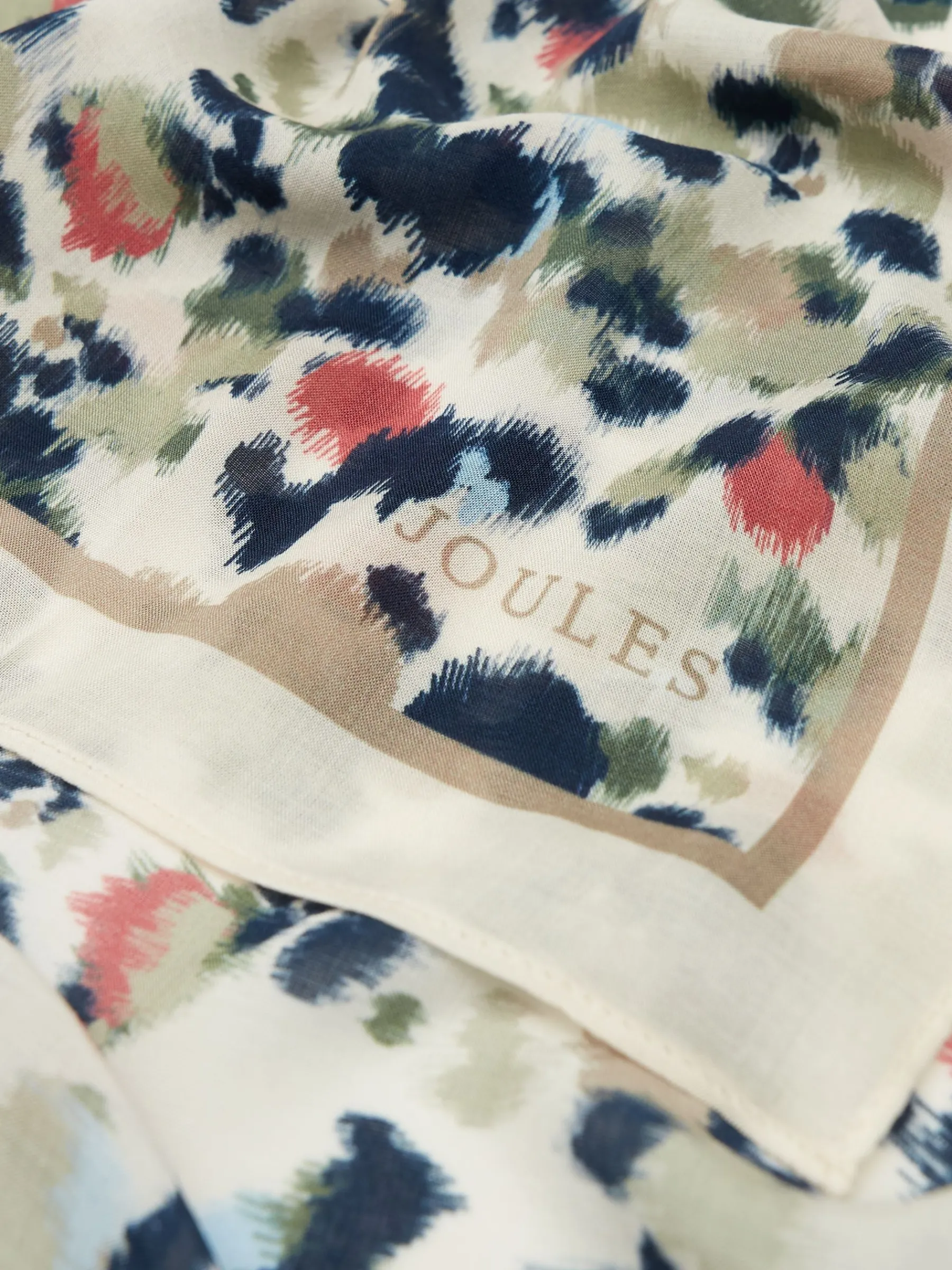 Elsie Multi Animal Printed Lightweight Square Scarf<Joules Discount