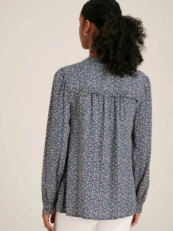 Emsley Blue Floral Long Sleeve Blouse<Joules Discount