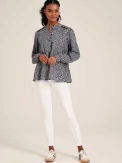 Emsley Blue Floral Long Sleeve Blouse<Joules Discount