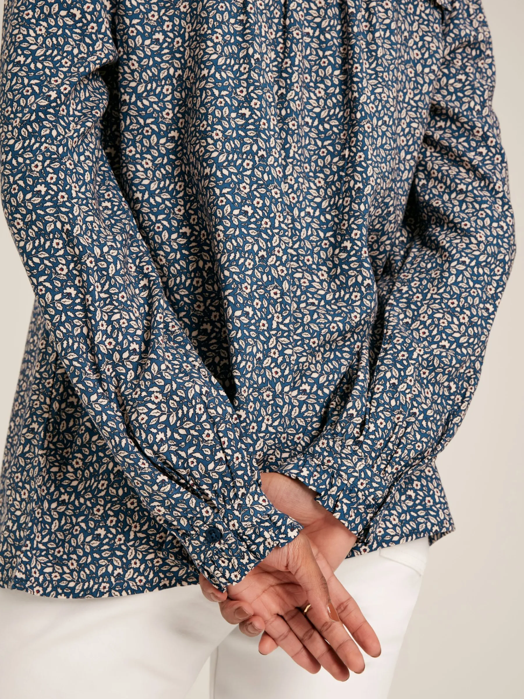 Emsley Blue Floral Long Sleeve Blouse<Joules Discount