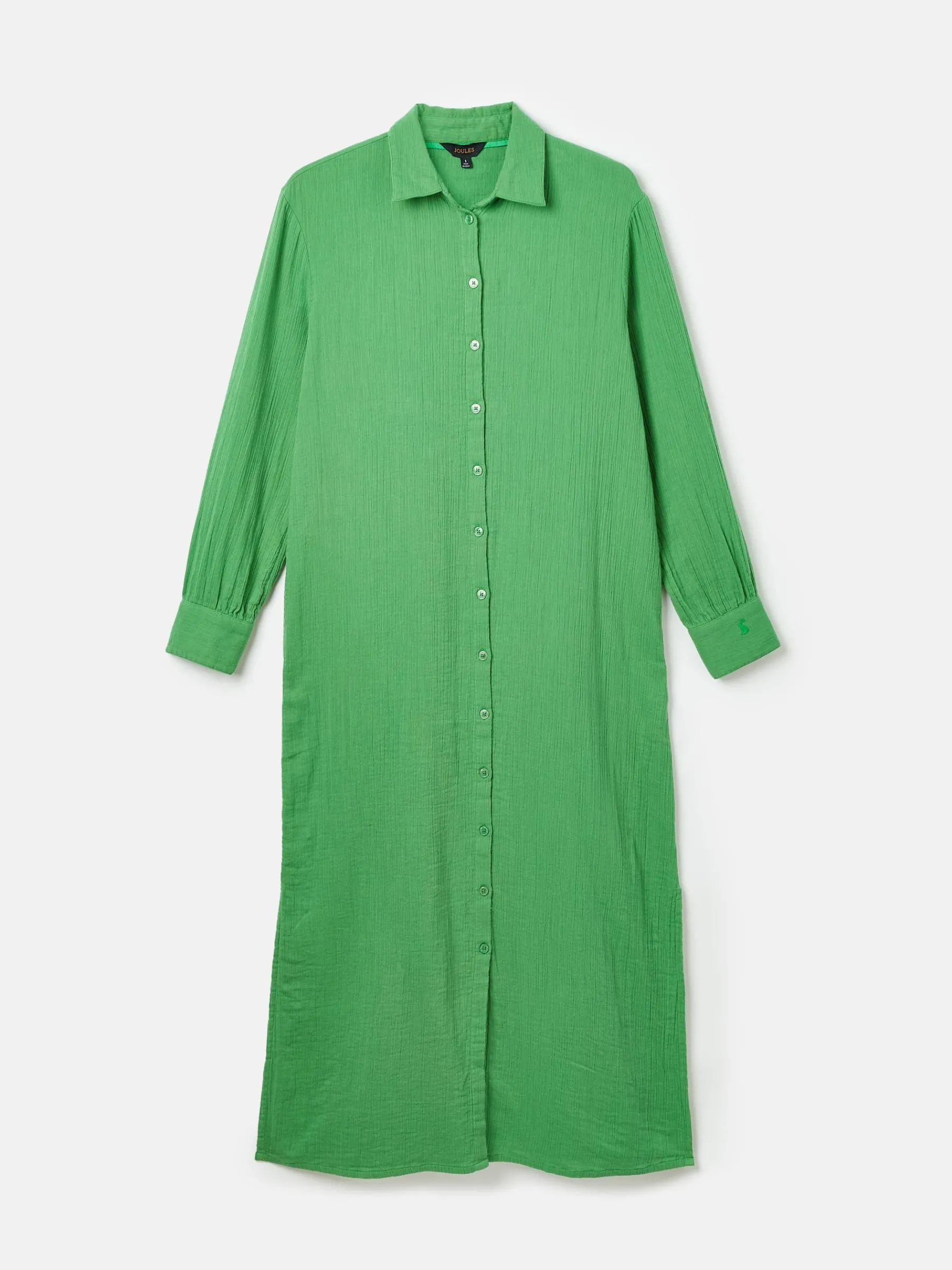Erica Button Through Cotton Shirt Dress<Joules Clearance