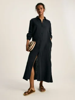 Erica Button Through Cotton Shirt Dress<Joules New