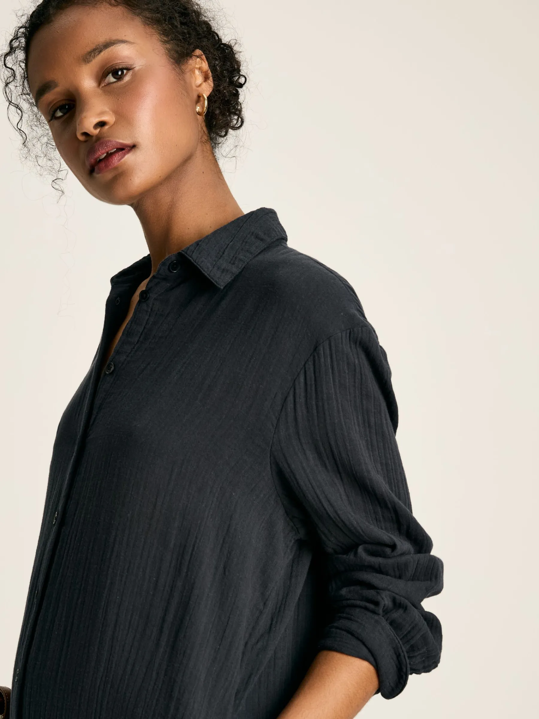 Erica Button Through Cotton Shirt Dress<Joules New
