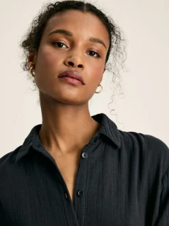 Erica Button Through Cotton Shirt Dress<Joules New