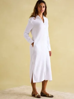 Erica Button Through Cotton Shirt Dress<Joules Best