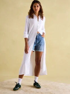 Erica Button Through Cotton Shirt Dress<Joules Best