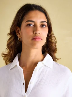 Erica Button Through Cotton Shirt Dress<Joules Best