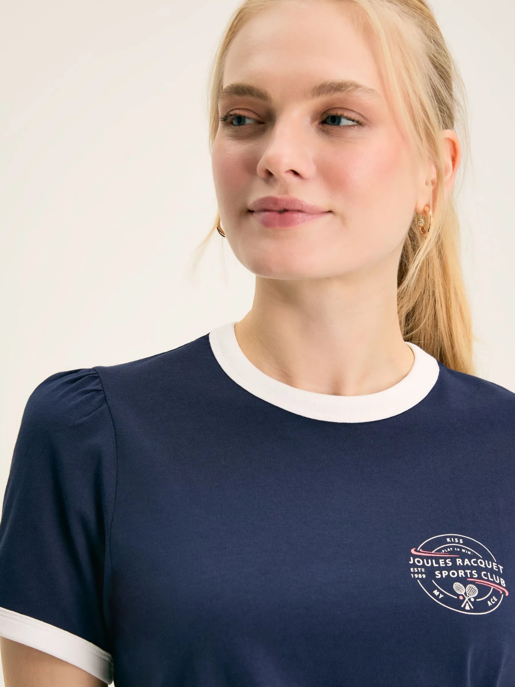 Erin Navy blue Short Sleeve T-Shirt<Joules Discount