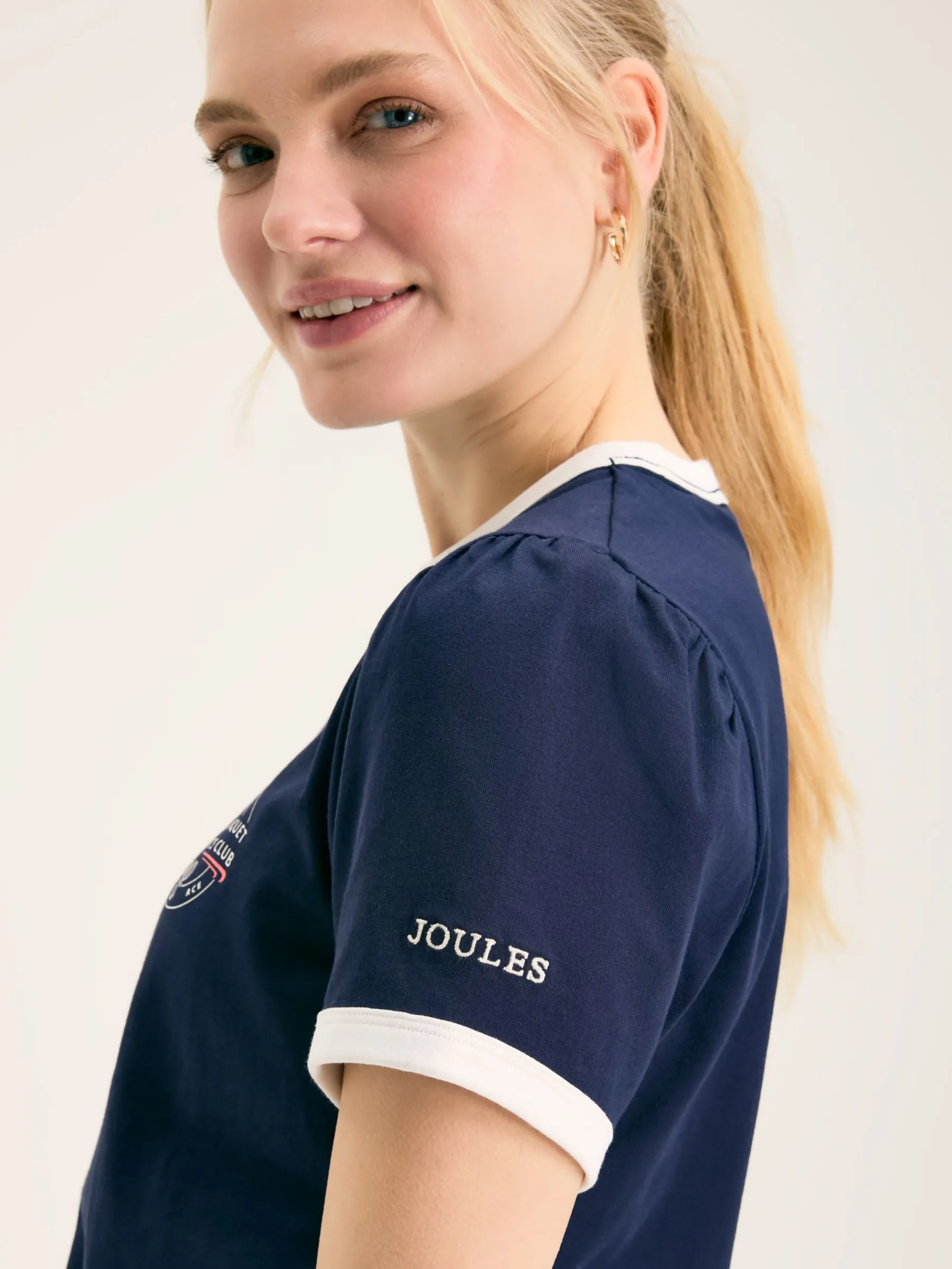 Erin Navy blue Short Sleeve T-Shirt<Joules Discount