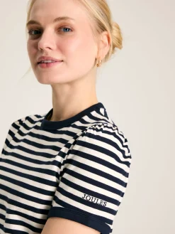 Erin Navy Blue Stripe Short Sleeve T-Shirt<Joules Outlet