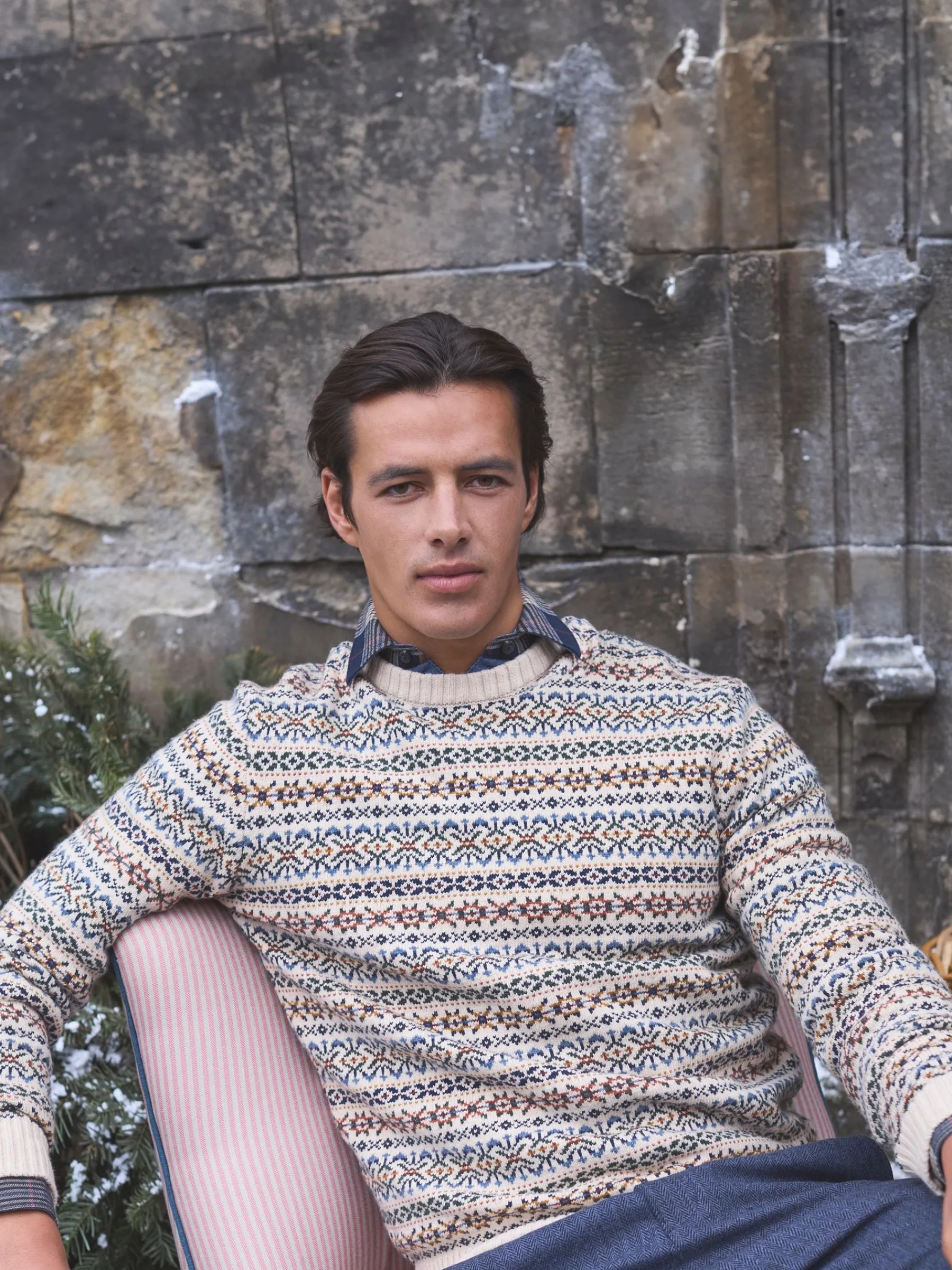 Fair Isle Crew Neck Jumper Contains Merino Wool<Joules Best