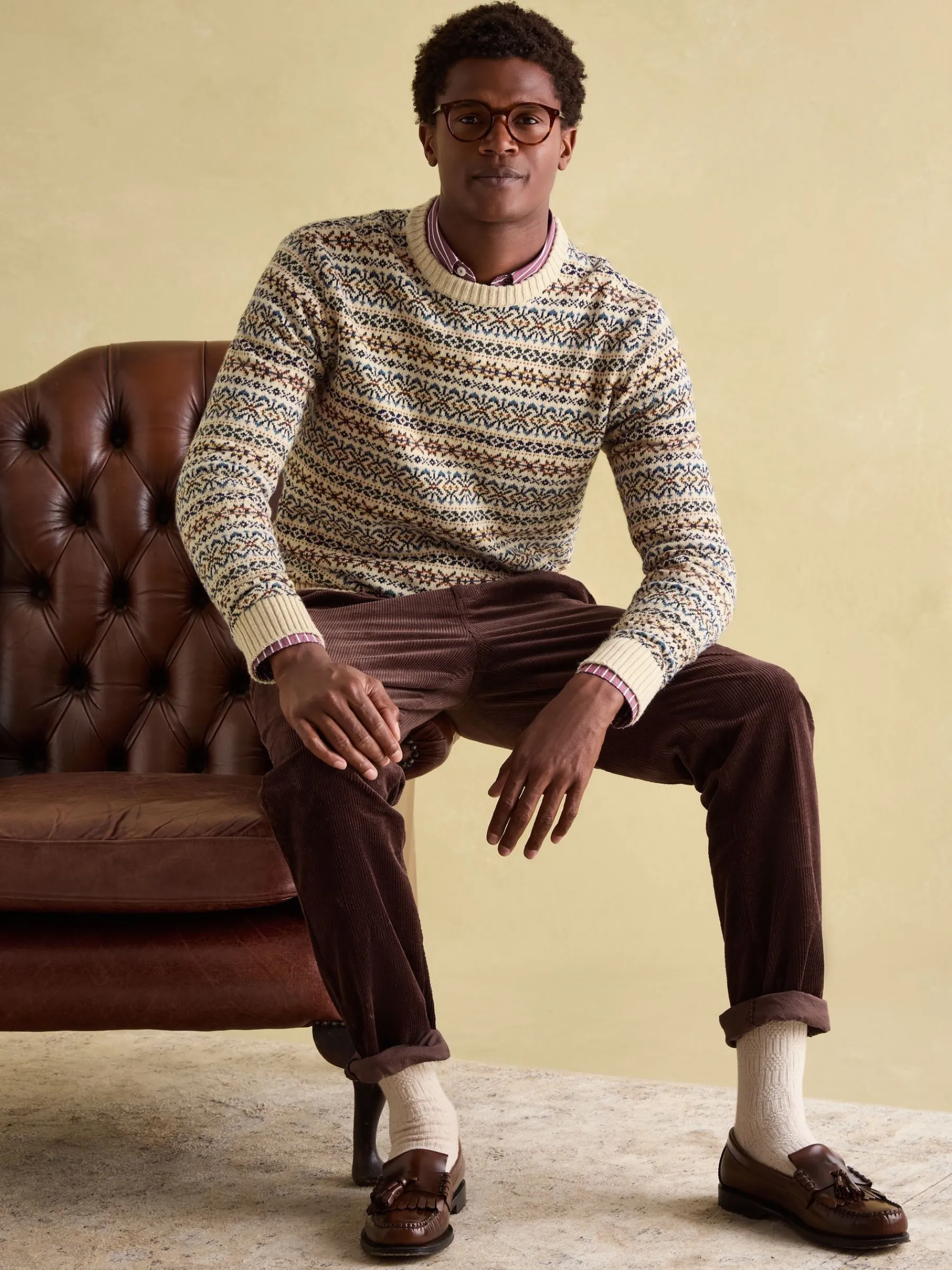 Fair Isle Crew Neck Jumper Contains Merino Wool<Joules Best