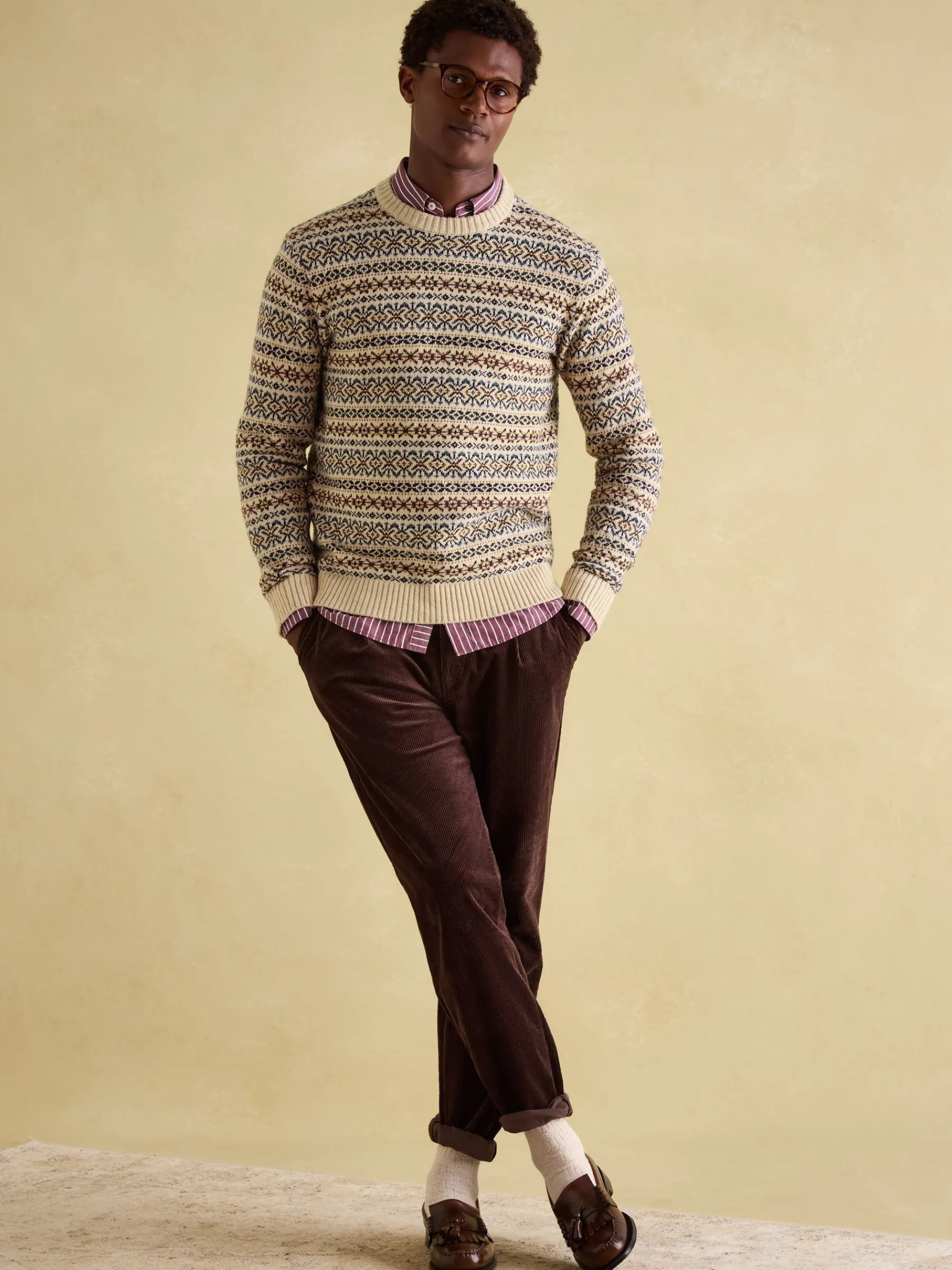Fair Isle Crew Neck Jumper Contains Merino Wool<Joules Best