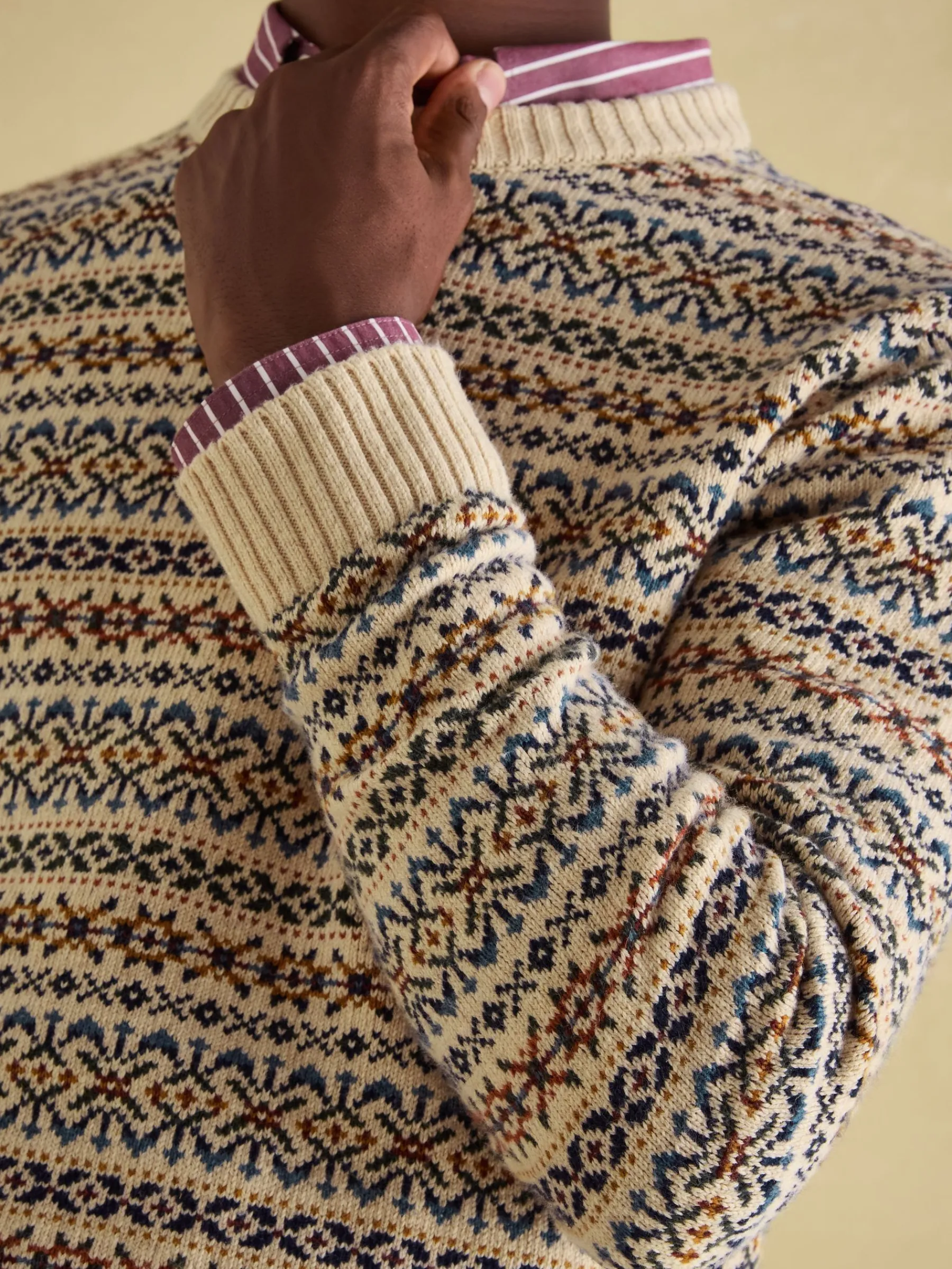 Fair Isle Crew Neck Jumper Contains Merino Wool<Joules Best