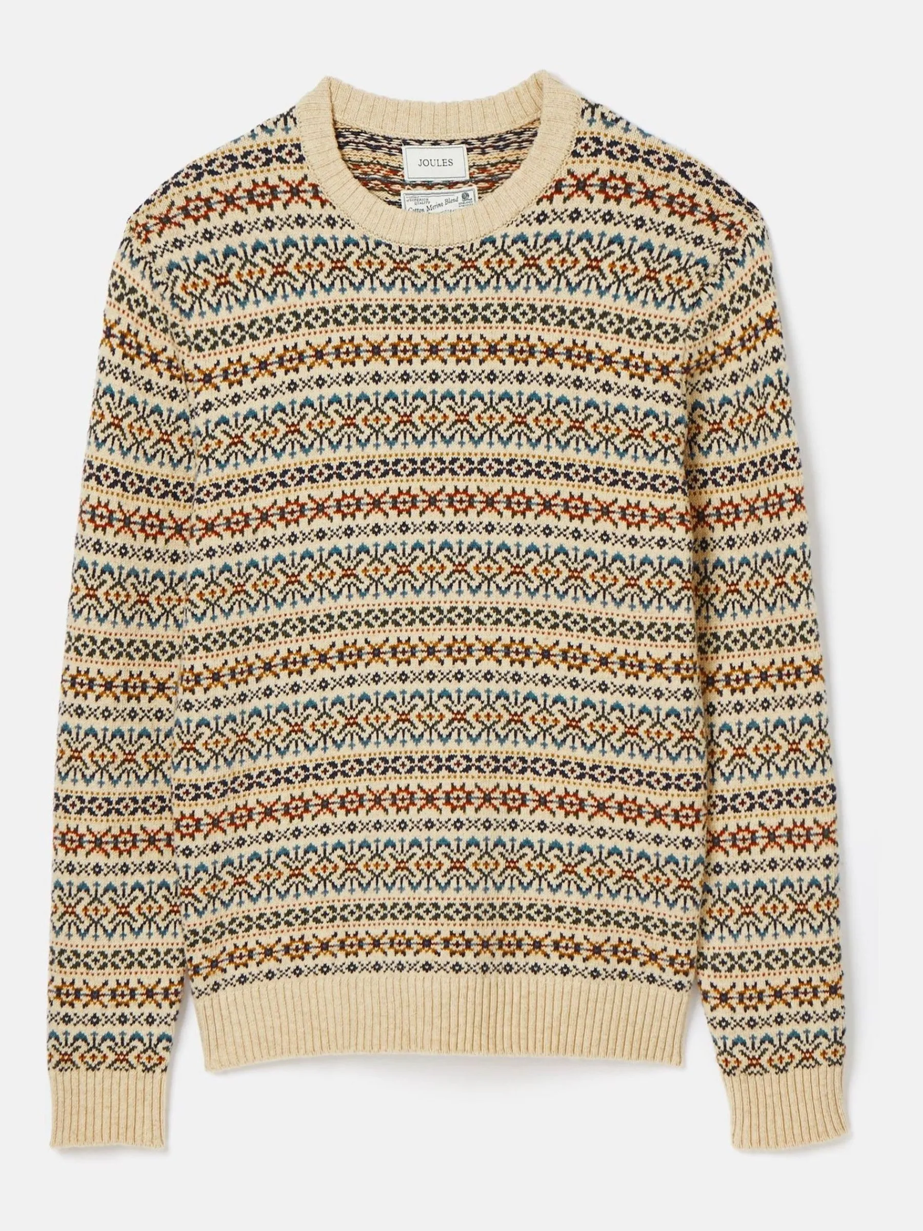 Fair Isle Crew Neck Jumper Contains Merino Wool<Joules Best