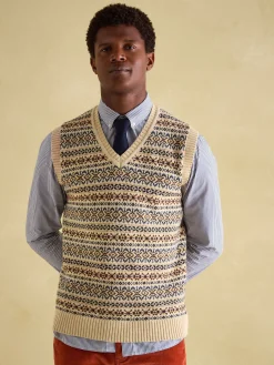 Fair Isle Knitted Vest Contains Merino Wool<Joules Hot