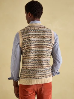Fair Isle Knitted Vest Contains Merino Wool<Joules Hot