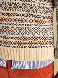 Fair Isle Knitted Vest Contains Merino Wool<Joules Hot