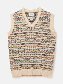 Fair Isle Knitted Vest Contains Merino Wool<Joules Hot
