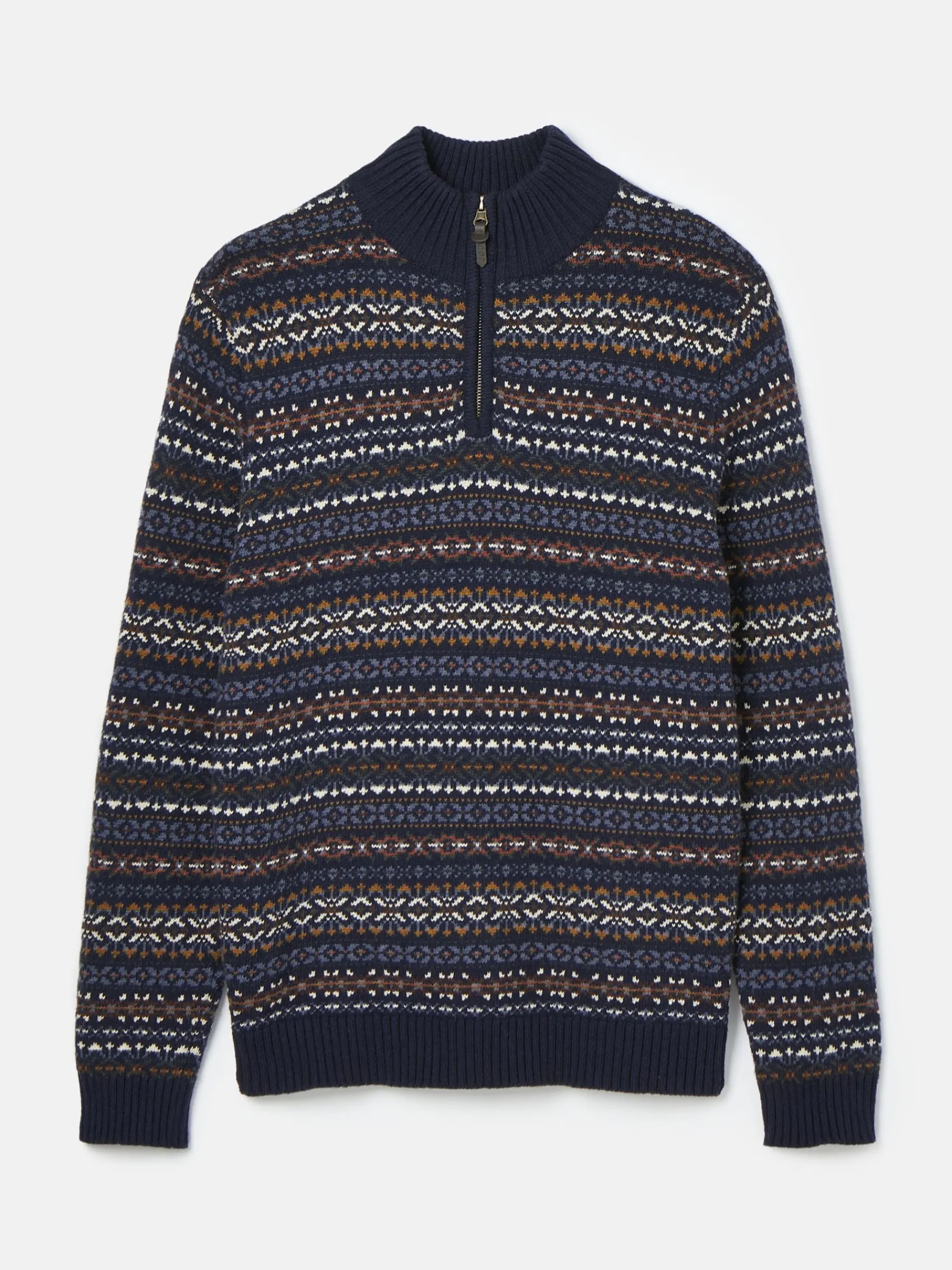 Fair Isle Quarter Zip Knit Jumper Contains Merino Wool<Joules Online