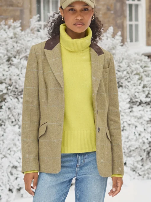 Fayfair Khaki Green Tweed Hacking Jacket<Joules Outlet