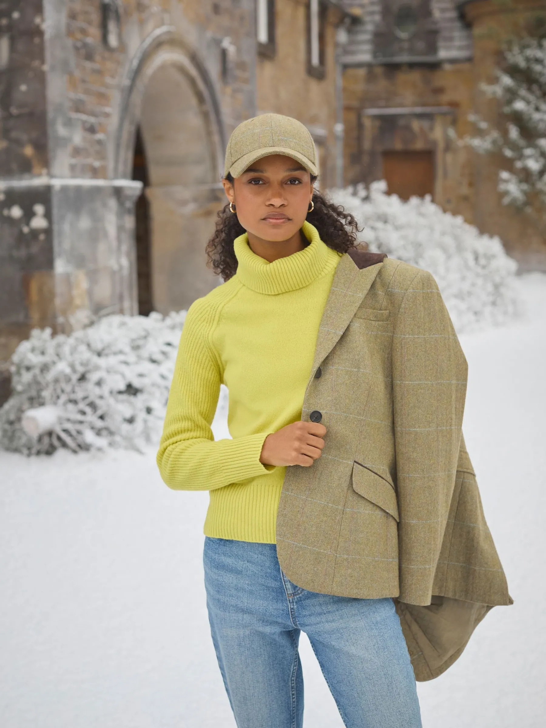Fayfair Khaki Green Tweed Hacking Jacket<Joules Outlet