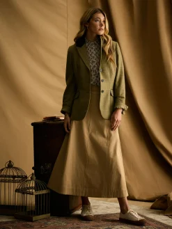 Fayfair Khaki Green Tweed Hacking Jacket<Joules Outlet