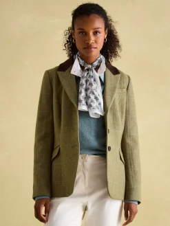 Fayfair Khaki Green Tweed Hacking Jacket<Joules Outlet