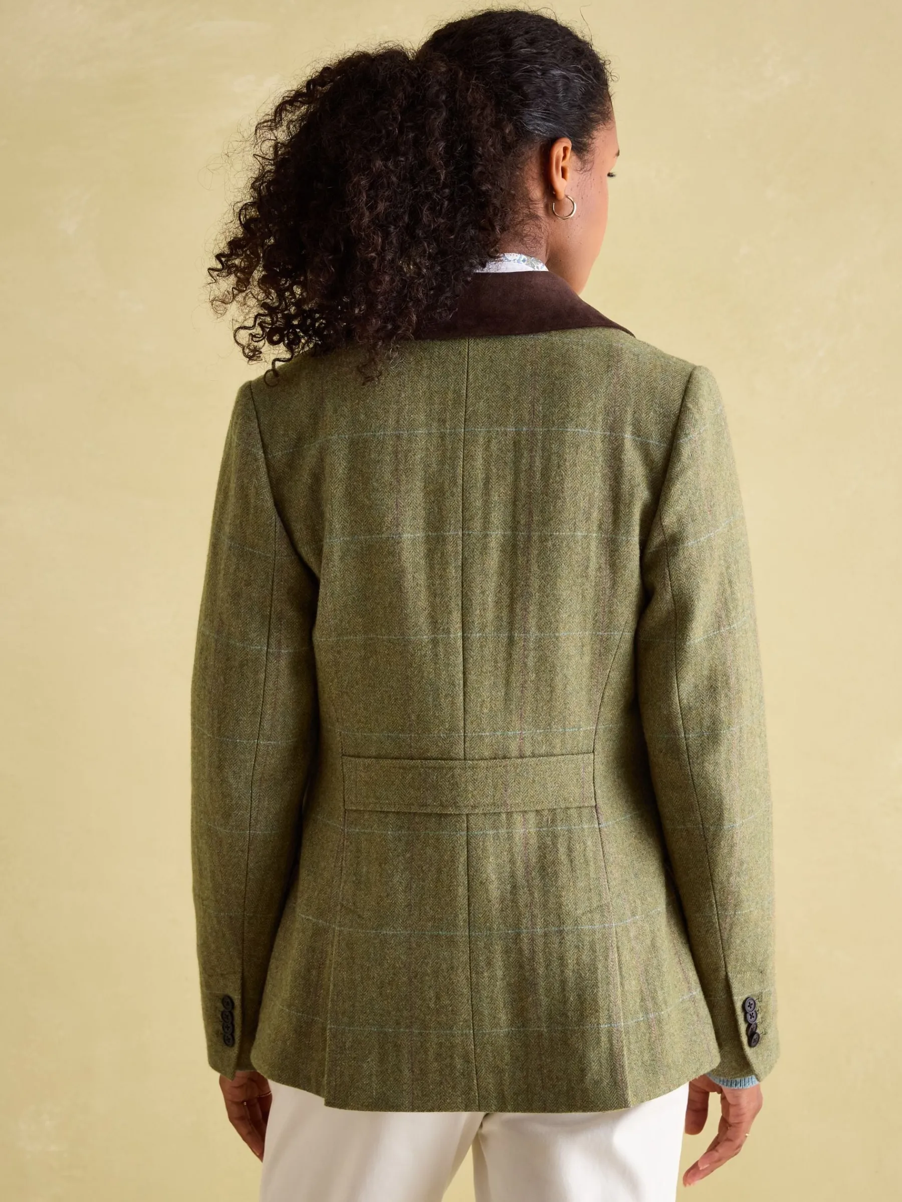 Fayfair Khaki Green Tweed Hacking Jacket<Joules Outlet