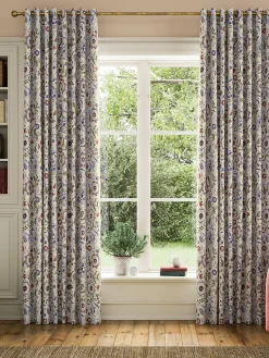 Festival Flowers Set of 2 Cream Multi Blackout Eyelet Curtains<Joules Best