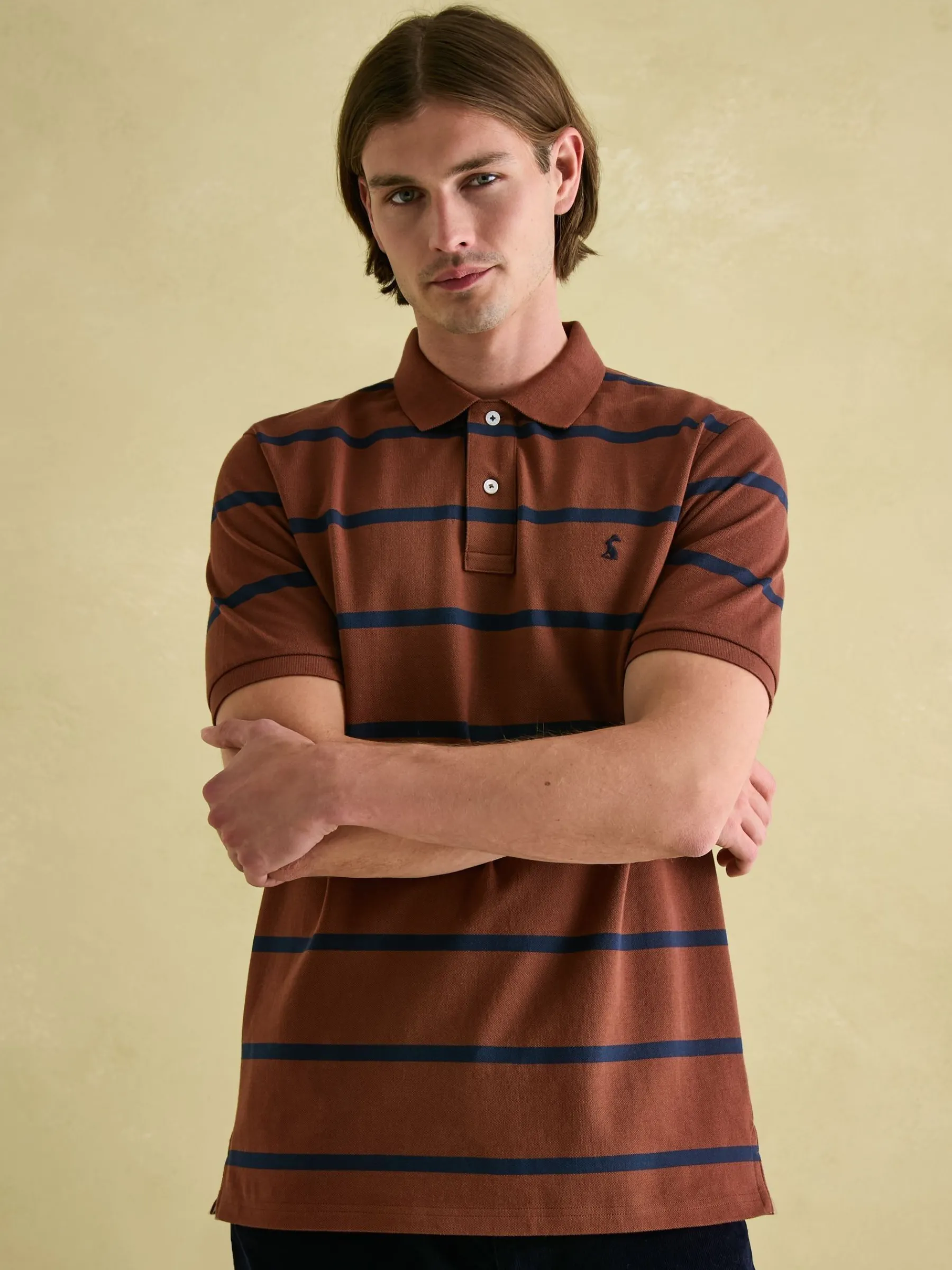 Filbert Brown & Navy Striped Polo Shirt<Joules Sale