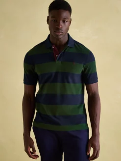 Filbert Green & Navy Striped Polo Shirt<Joules Best