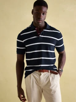 Filbert Navy & White Striped Polo Shirt<Joules
