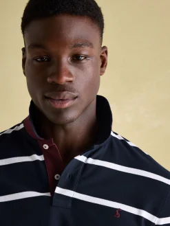 Filbert Navy & White Striped Polo Shirt<Joules